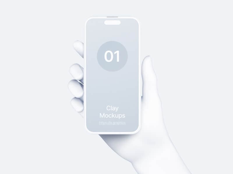 Hand and iPhone online mockup