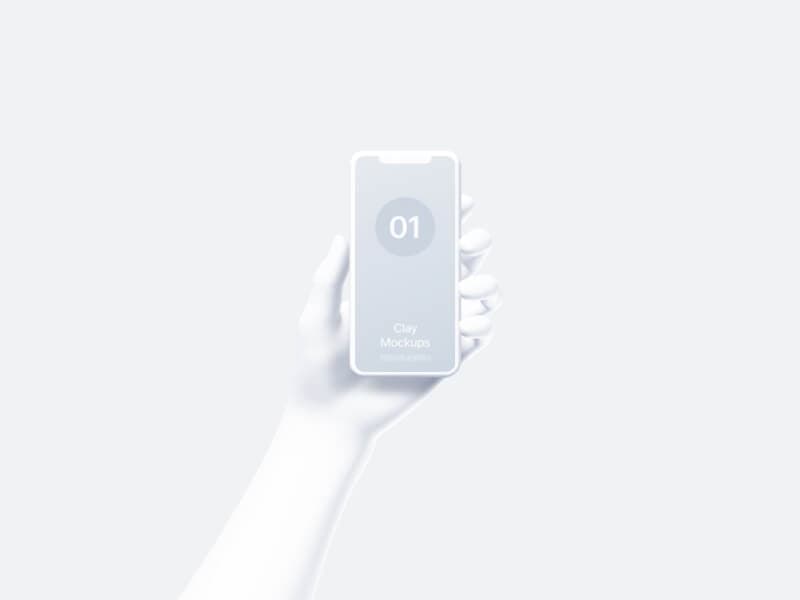 Hand and iPhone online mockup