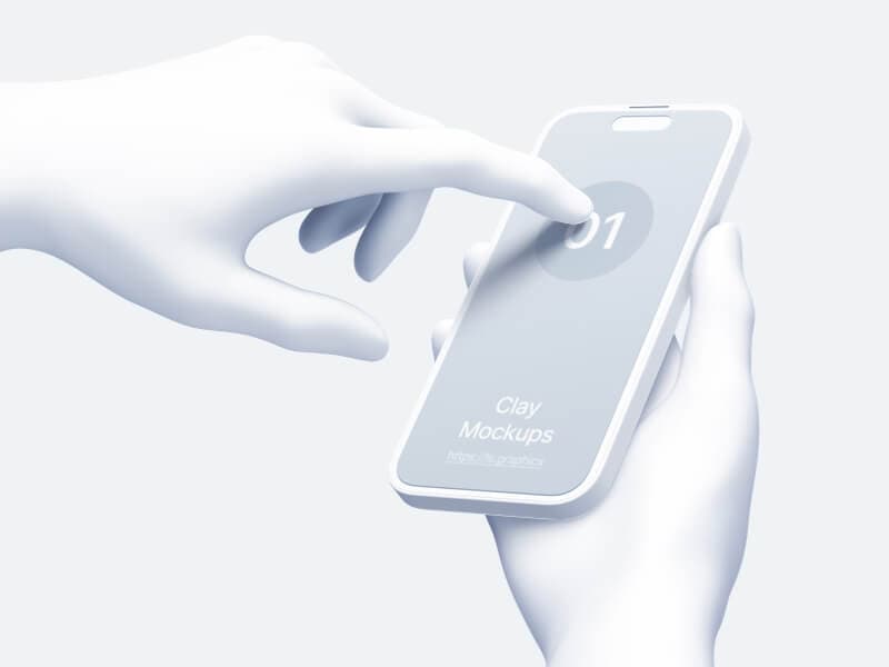 Hand and iPhone online mockup