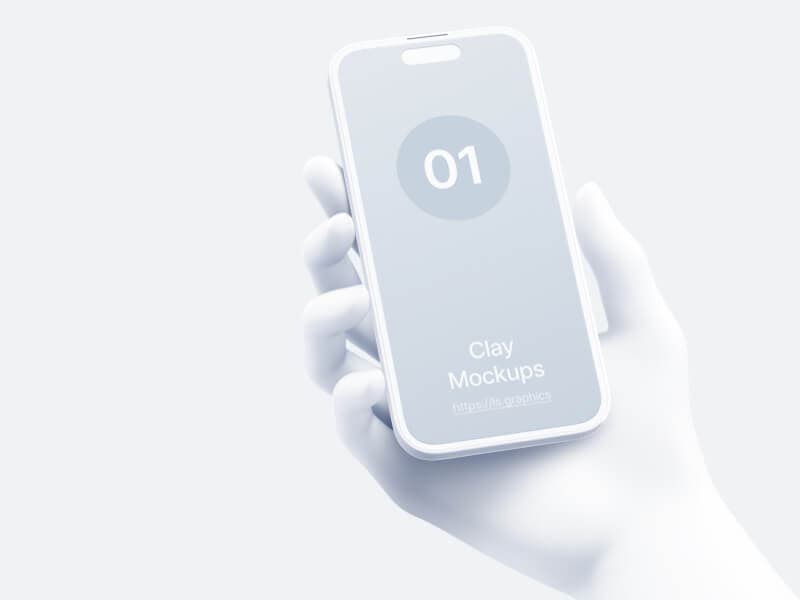 Hand and iPhone online mockup