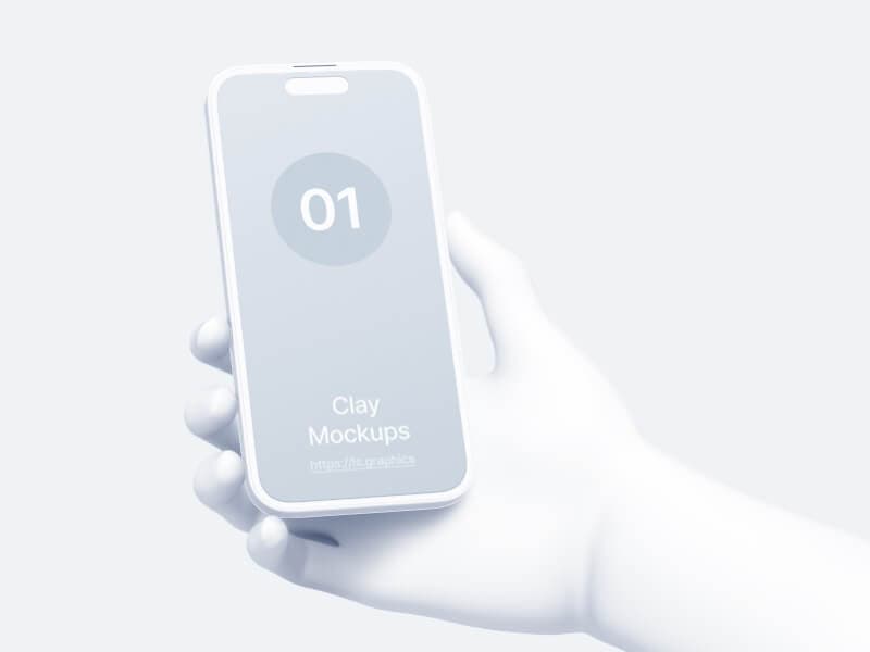 Hand and iPhone online mockup
