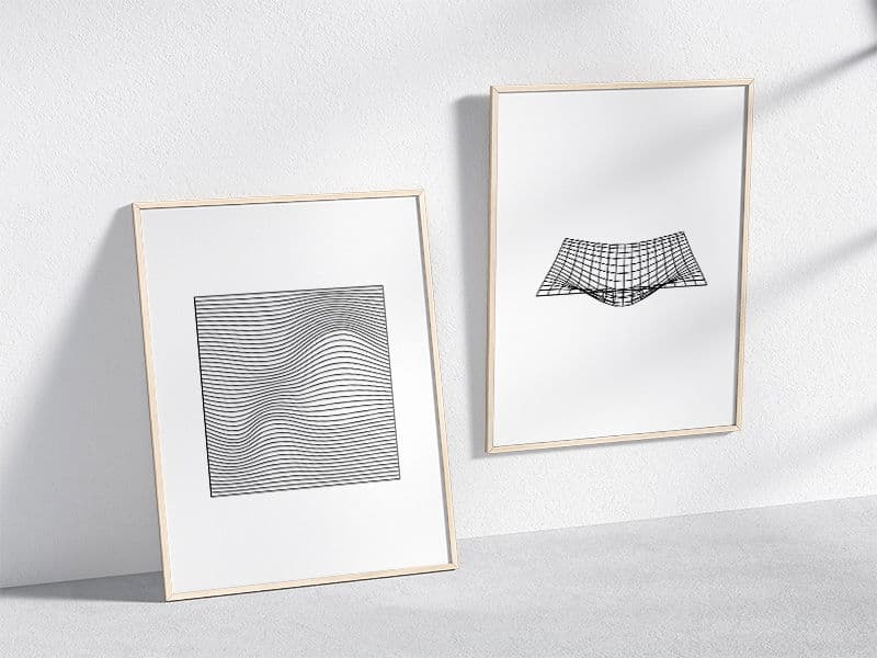 Realistic Wood Frame Poster Mockup online mockup