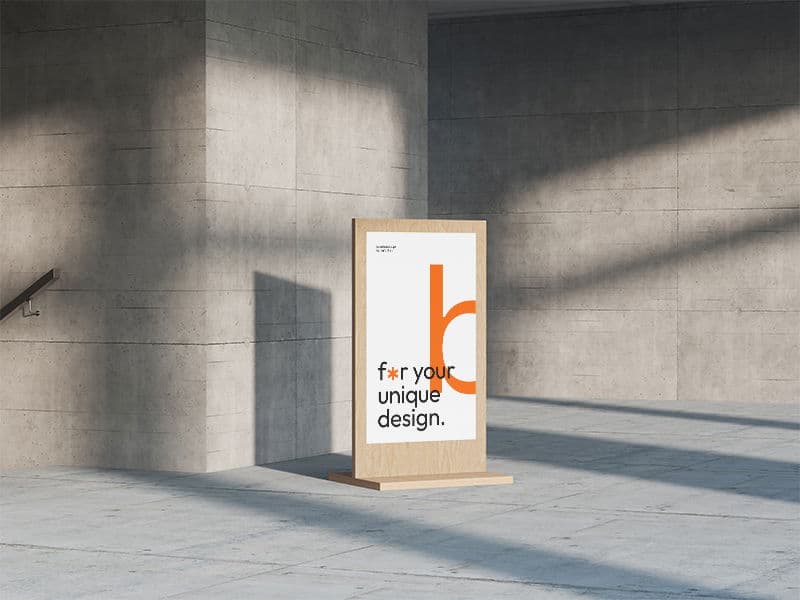 Boards. Floor Sign Stand online mockup
