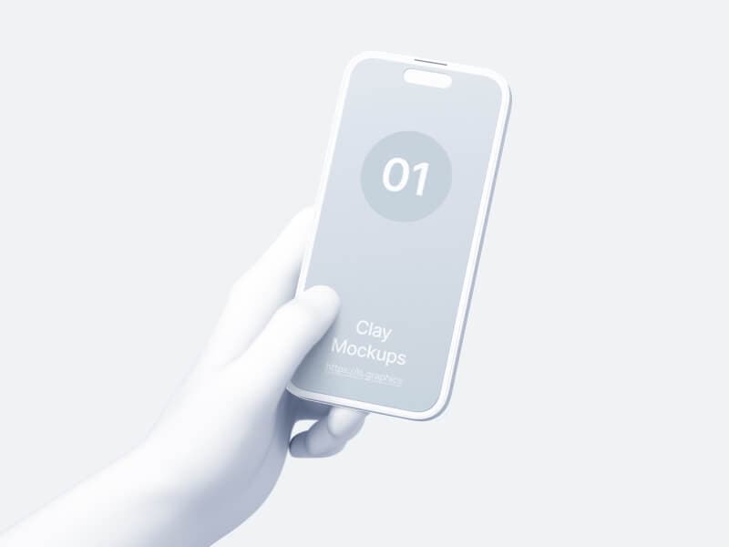 Hand and iPhone online mockup