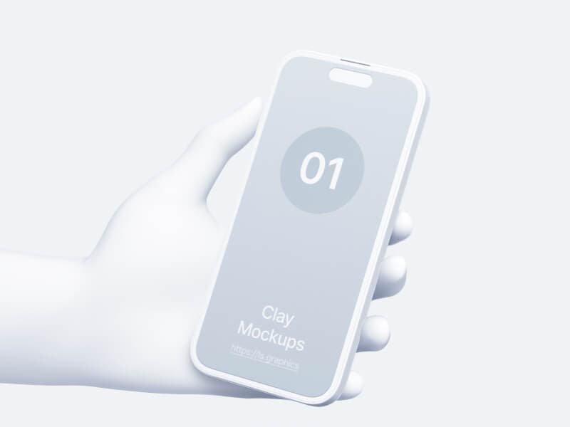 Hand and iPhone online mockup