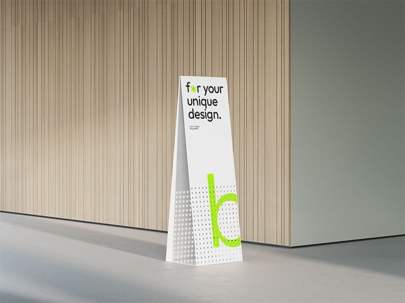 Boards. Floor Sign Stand online mockup