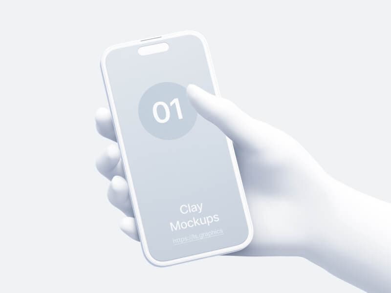 Hand and iPhone online mockup